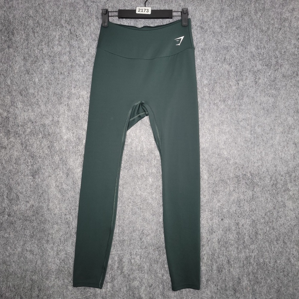 Gymshark Women Leggings Medium Green Seamless Smooth Gym Workout Mid Rise